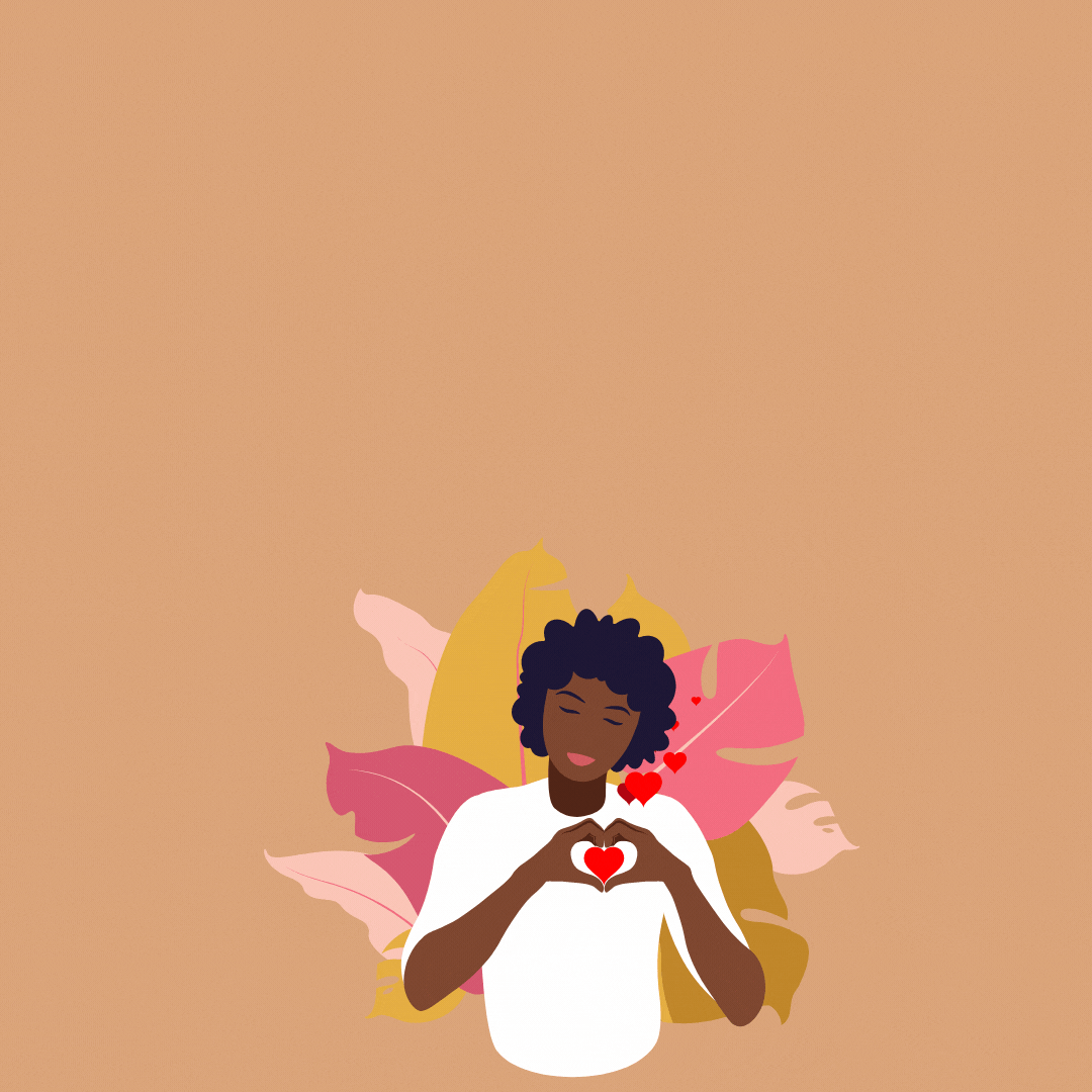 woman with heart sign take care of yourself