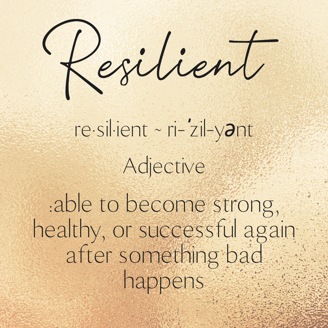 resilient bold top of page with definition under